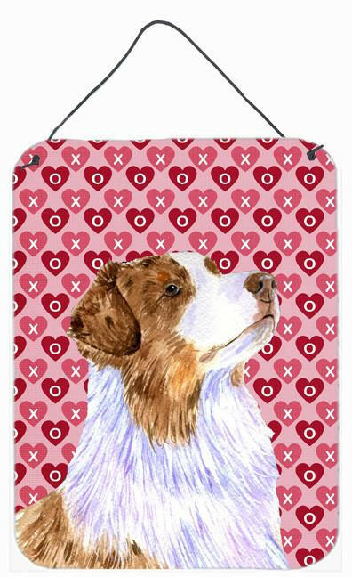 Australian Shepherd Hearts Love and Valentine's Day Wall or Door Hanging Prints