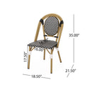 Outdoor PE Rattan and Aluminum French Bistro Chair, Set of 2 by HouseOfZazla