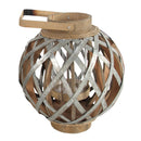 Decorative Lantern With Handle, Wooden Lantern For Indoor Outdoor, Home Garden, Wedding - Silver by HouseOfZazla