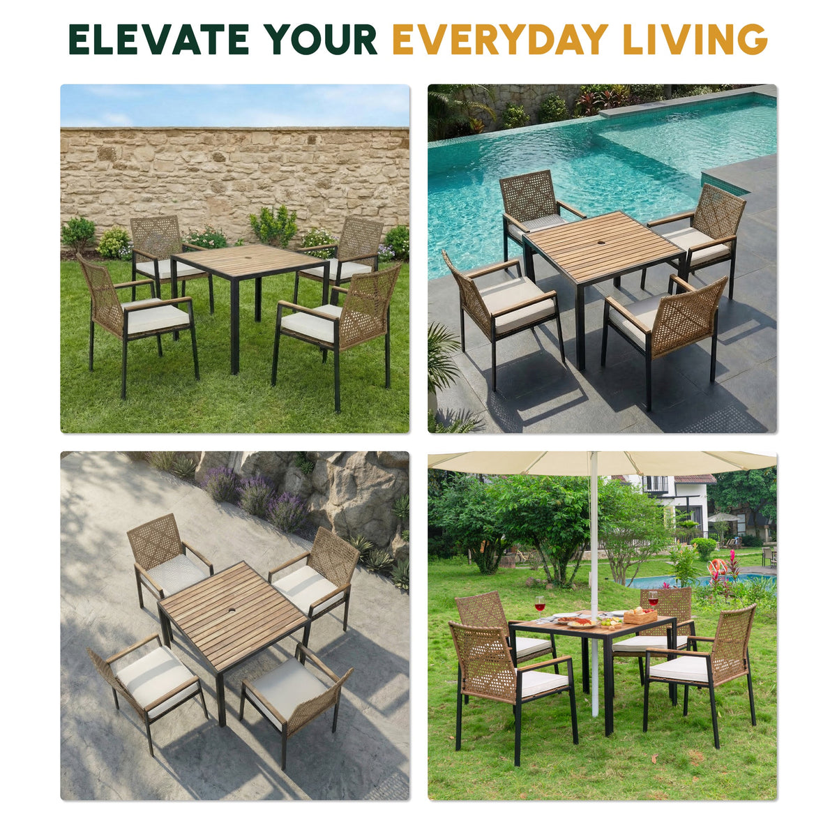 All Weather 5-Piece Patio Dining Table Set, photo 8 of 10