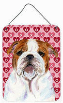 Bulldog English Hearts Love and Valentine's Day Wall or Door Hanging Prints