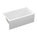 Alcove Soaking Bathtub With Skirt - Back-To-Wall Design, Compact - Glossy White by HouseOfZazla
