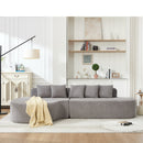 110.2" * 62" Boneless Sectional Curved Sofa with 5 Pillows