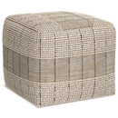 Elmer - Square Woven Pouf - Natural / Gray by HouseOfZazla