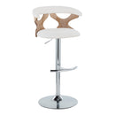 Gardenia - Contemporary Adjustable Barstool With Swivel / Rounded T Footrest (Set of 2) by HouseOfZazla