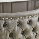 Swivel Barstools Adjusatble Seat Height With Chrome Base, Modern PU Upholstered Bar Stools with the whole Back Tufted, for Home Pub and Kitchen Island,Gray, Set of 2