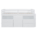 Loft Bed With 4 Drawers, Underneath Cabinet And Shelves by HouseOfZazla