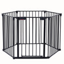 150" Adjustable Safety Gate 6 Panels Play Yard Metal Doorways Fireplace Fence Christmas Tree Fence Gate for House Stairs Gate prohibited area fence