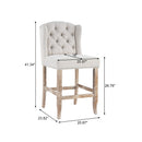 26.78'' Seat Height Vienna Contemporary Fabric Tufted Wingback Counter Stools, Set of 2 by HouseOfZazla
