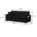 3 In 1 Convertible Sleeper Sofa Bed, Reclining Backrest, Pillows, Pockets by HouseOfZazla