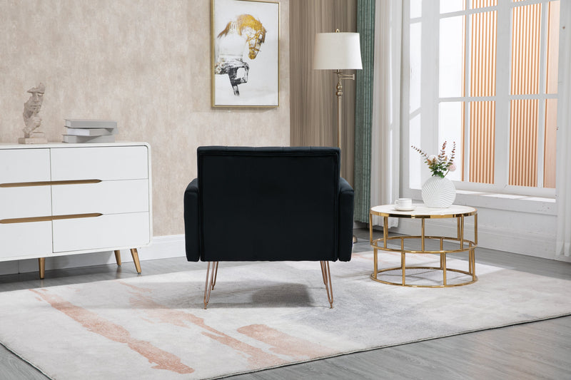 Accent Chair, leisure single sofa with Rose Golden feet