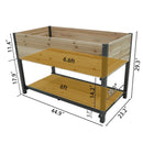 45" Iron-Wood Combined Growing Beds With Feet and Storage Racks