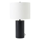 Aura - Table Lamp With On / Off Switch Block Base - Black / White