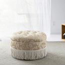 Yolanda - Round Upholstered Accent Ottoman by HouseOfZazla
