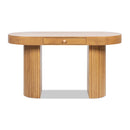 Jesse - Single Drawer Fluted Oval Console Desk - Honey Brown by Unique Piece Furniture