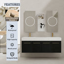 Modern Wall Mounted Bathroom Vanity With Resin Sink And Storage Rack by Unique Piece Furniture