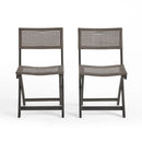 Bistro Foldable Chair With Wicker Backrest