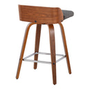 Maya - Mid Century Modern Fixed Height Counter Stool & Swivel With Square Footrest (Set of 2) by HouseOfZazla