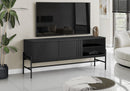TV Stand, Modern Design Console, Media Entertainment Center, Storage Cabinet, Contemporary & Modern - Black by HouseOfZazla