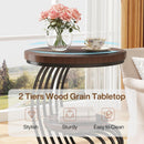 Round Vintage End Table With 2 Tier Storage by HouseOfZazla