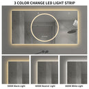 LED Vanity Mirror With Anti Fog & Dimmable Lights, Wall-Mounted - Antique Silver