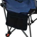 Outdoor Camping Chair With 3 Level Reclining, Side Pockets & Cup Holder, Folding With Carry Bag - Dark Blue by HouseOfZazla