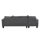 Modern Sectional Sofa Set With L Shape Chaise Lounge, Cup Holder, 4 Seat - Gray by HouseOfZazla