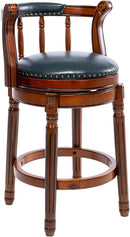 Swivel Cow Top Wooden Bar Stool, 360 Degree Swivel Bar Height Chair With Backs For Home Kitchen Counter by HouseOfZazla
