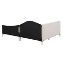 Upholstered Daybed With Headboard And Armrest, Support Legs by HouseOfZazla