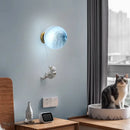 GobekUsa Astronaut Moon Wall Lamp: Creative 3D Printing Light for Kids' Bedroom.