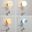 GobekUsa Astronaut Moon Wall Lamp: Creative 3D Printing Light for Kids' Bedroom.