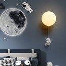 GobekUsa Astronaut Moon Wall Lamp: Creative 3D Printing Light for Kids' Bedroom.