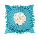3d blue floral velvet cushion cover living room daisy pillowcase by Decorbites