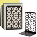3D Cube Bookends – Geometric Metal Book Ends by Geomod