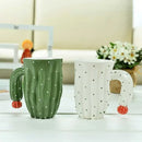 GobekUsa 3D Cactus Style Ceramic Mug with Special Handle - Tea, Coffee, Milk Cup