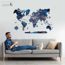 3D Wooden World Map Space