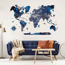 3D Wooden World Map Space
