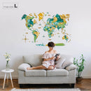 3D Wooden World Map Surface by Enjoy The Wood