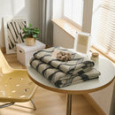 GobekUsa 3D Cube Cotton Knitted Plaid Blanket - Soft and Cozy Nordic Bedspread