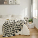 GobekUsa 3D Cube Cotton Knitted Plaid Blanket - Soft and Cozy Nordic Bedspread
