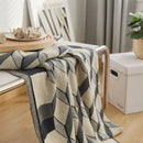 GobekUsa 3D Cube Cotton Knitted Plaid Blanket - Soft and Cozy Nordic Bedspread