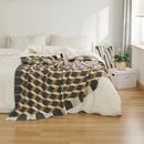 GobekUsa 3D Cube Cotton Knitted Plaid Blanket - Soft and Cozy Nordic Bedspread