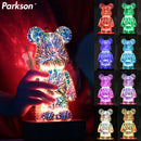 3d firework bear night light – bedroom color changing led lamp by Decorbites
