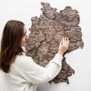 3D Germany Wooden Map Dark Walnut
