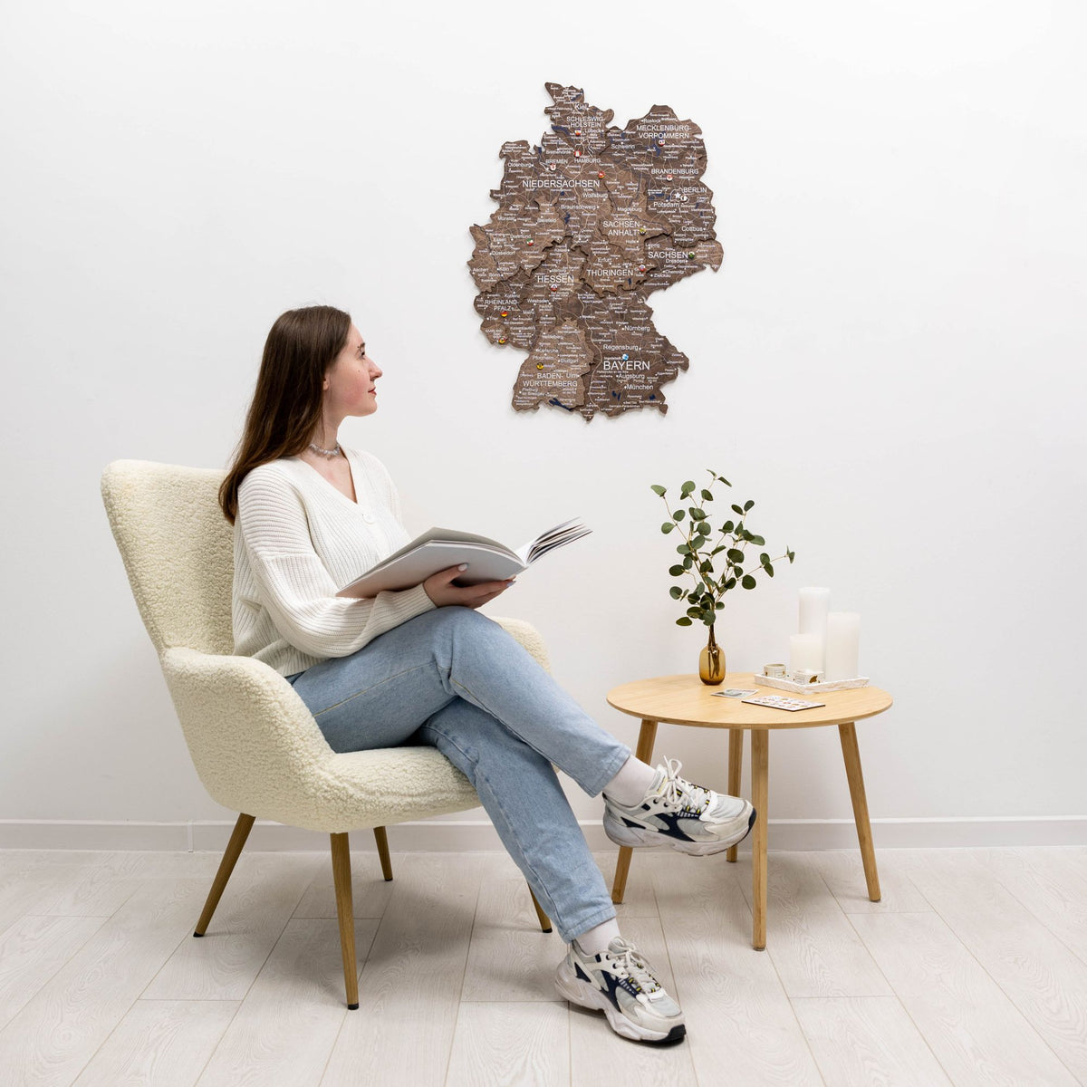 3D Germany Wooden Map Dark Walnut, photo 7 of 12