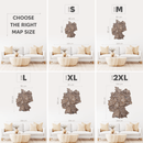 3D Germany Wooden Map Dark Walnut