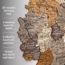 3D Germany Wooden Map Multicolor