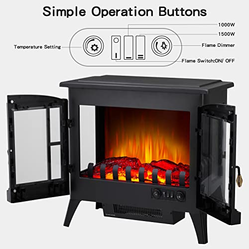 23 Inches 3D Free Standing Electric Fireplace Stove 5215