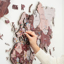 3D LUMINOUS LED Wooden World Map 2.0 Cappuccino