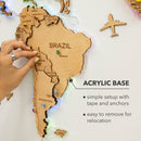 3D LED Wooden World Map 2.0 Gold